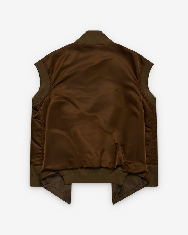 sacai - Women's Nylon Twill Vest - (Brown)