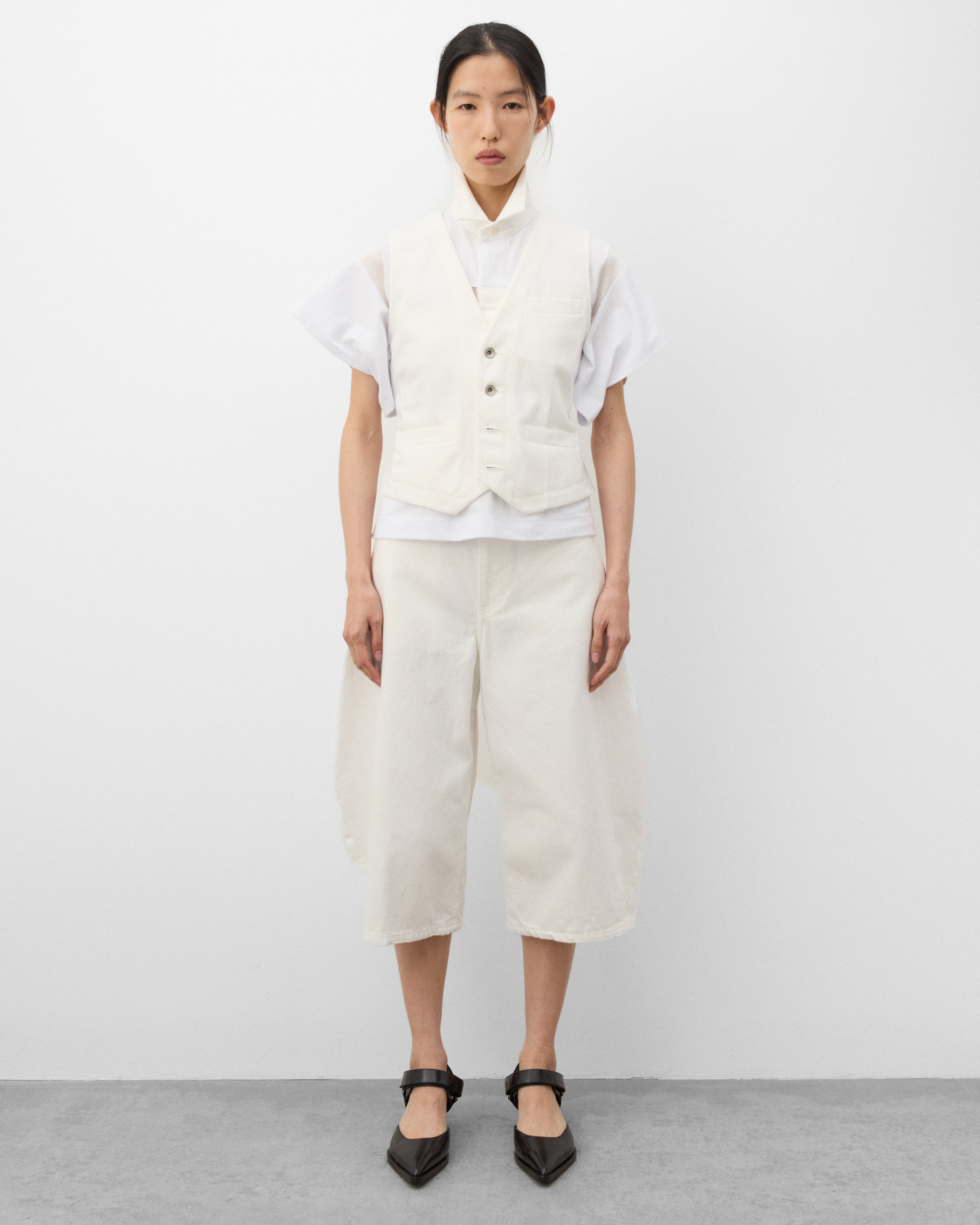 sacai: Women's Cotton Jersey Pullover (White) | Dover Street