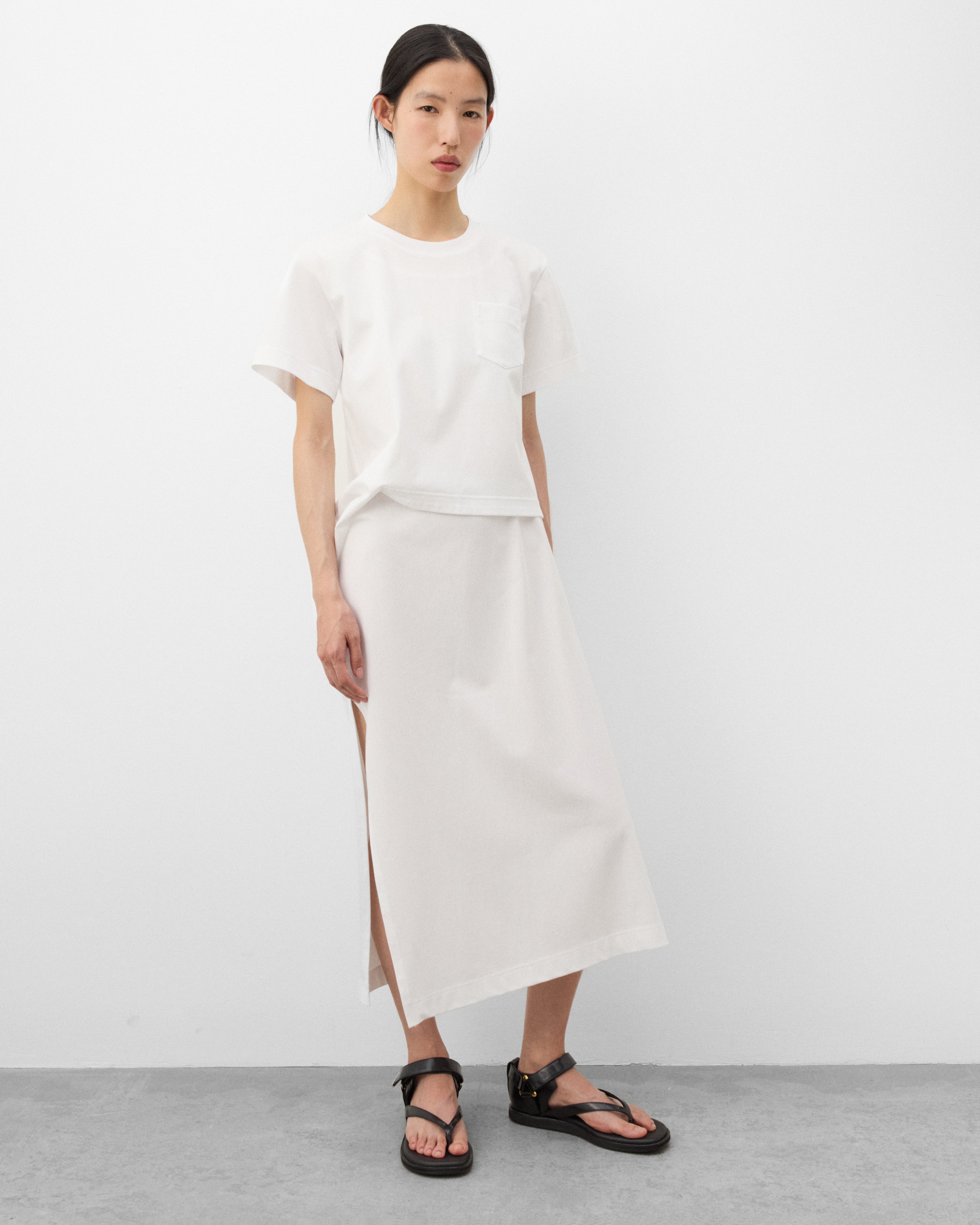 sacai: Women's Cotton Jersey Dress (White) | Dover Street Market