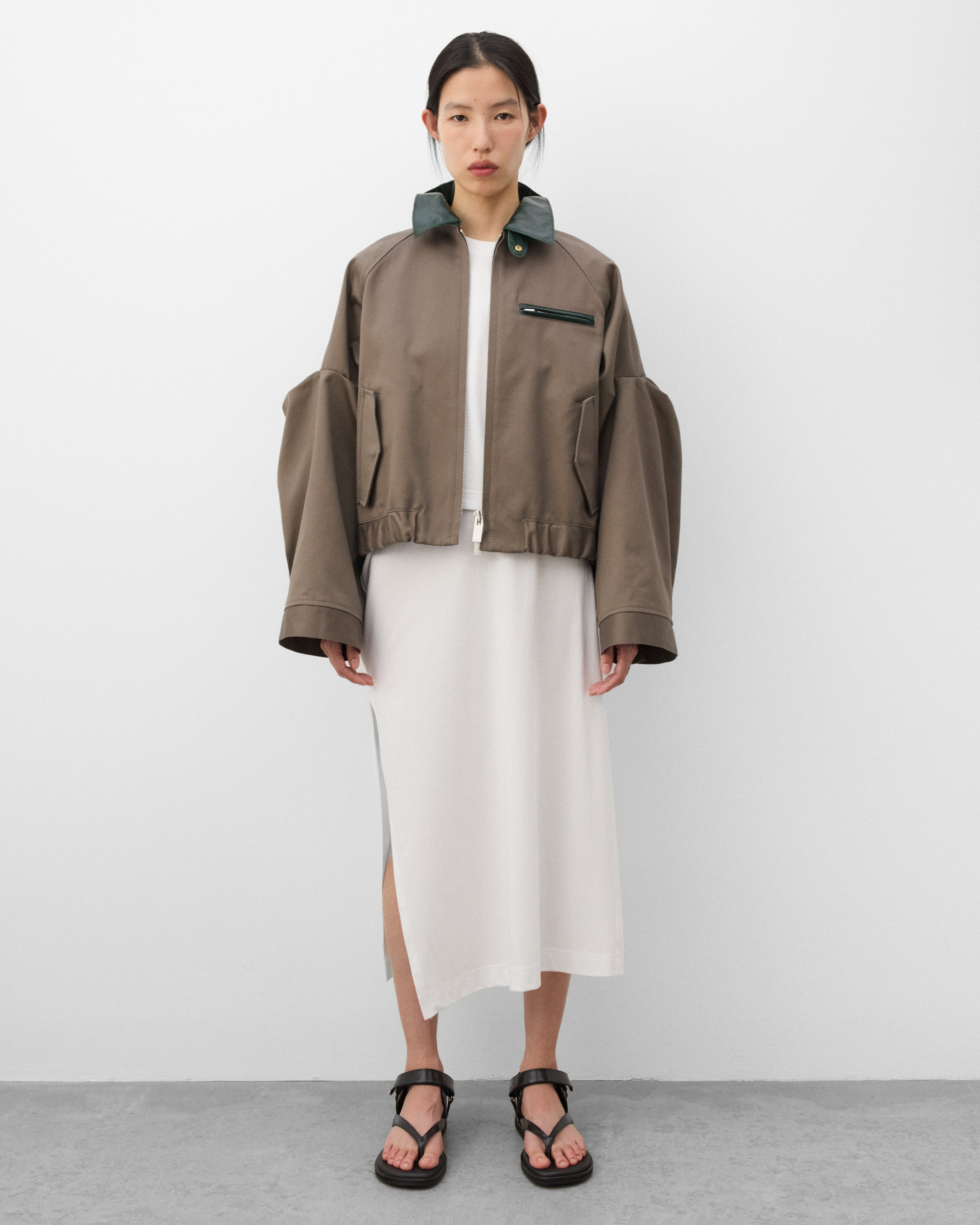 sacai: Women's Cotton Jersey Dress (White) | Dover Street Market