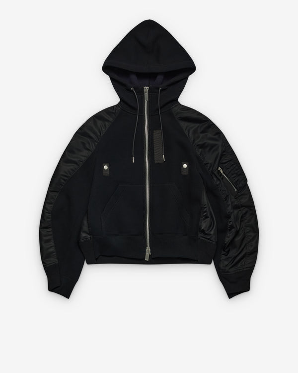 sacai - Women's Contrast Sleeve Hoodie - (Black)