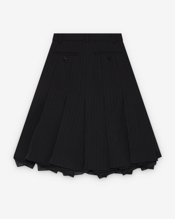 Sacai  - Women's Chalk Stripe Skirt - (Black/Stripe)