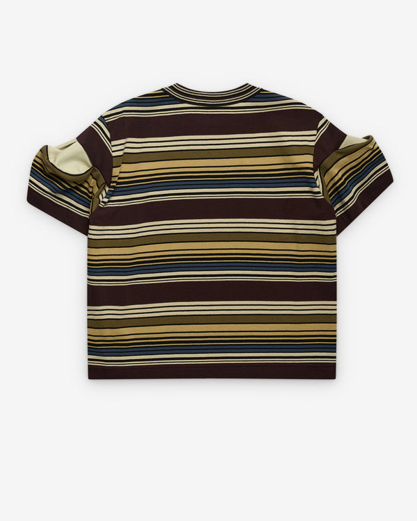 sacai - Women's Horizontal Stripe T-Shirt - (Brown)