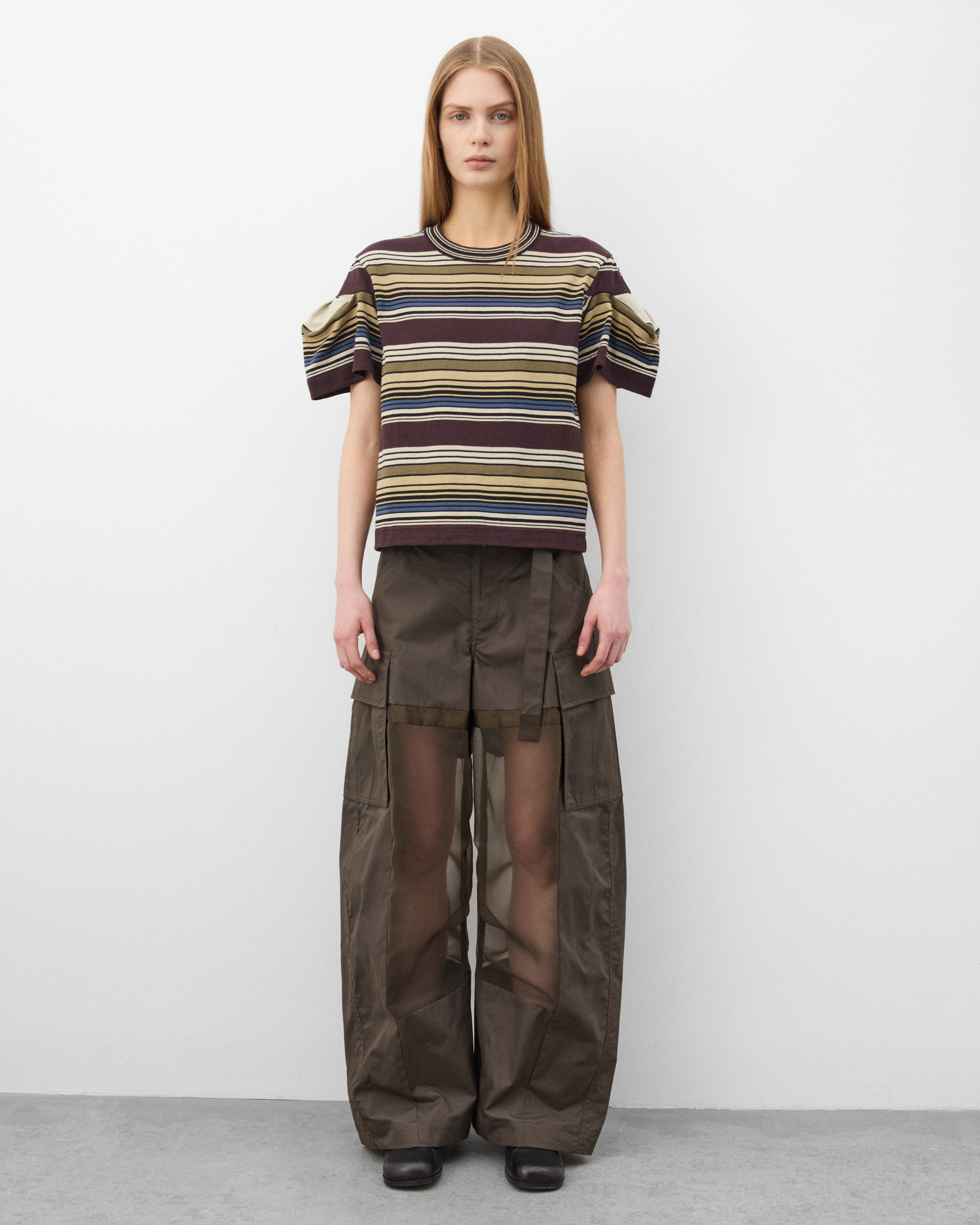 Sacai: Women's Cotton Coating Pants (Khaki) | Dover Street Market