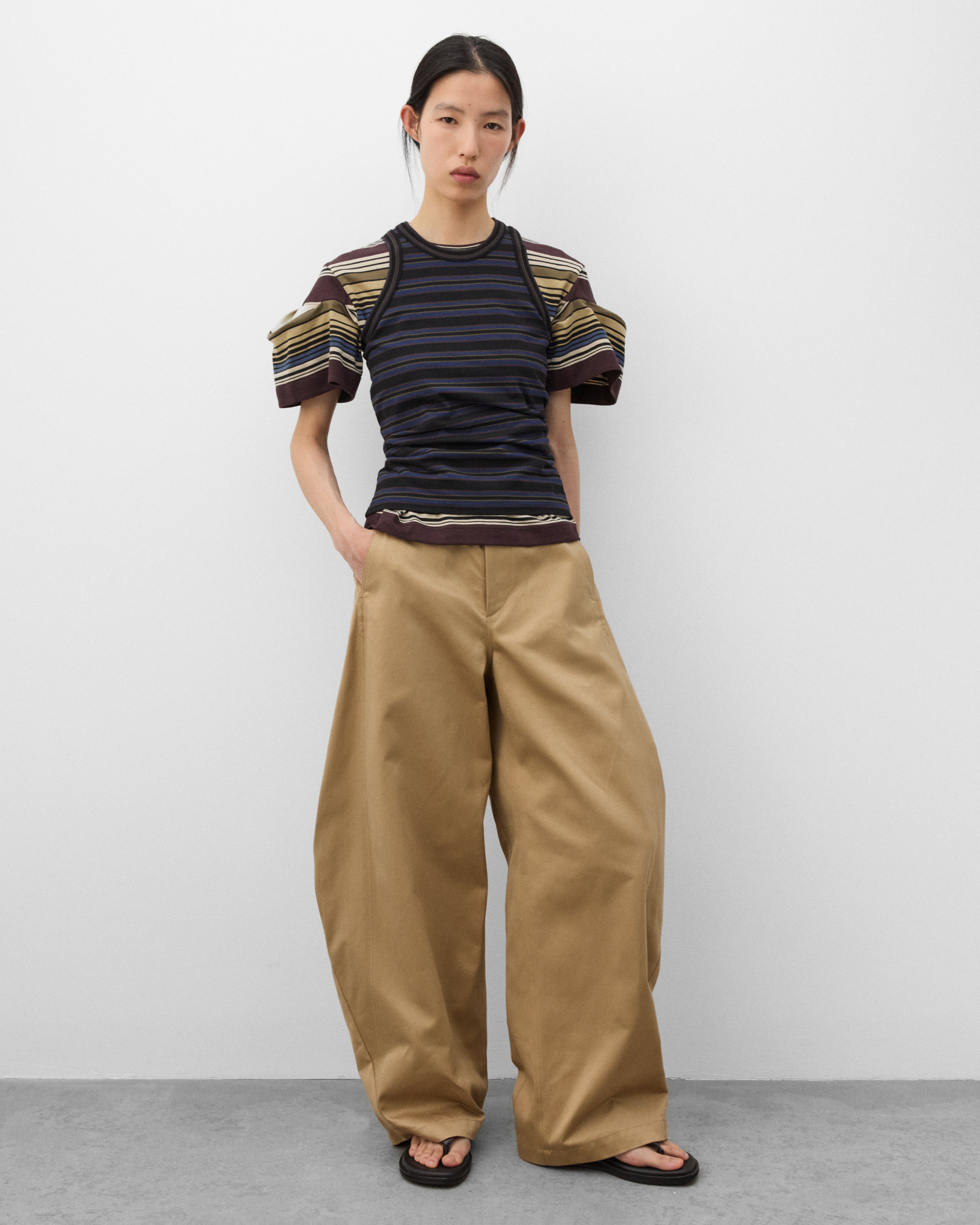 名作【the sakakiスタジャン】yoke stein sacai prad sacai: Women's Horizontal Stripe T-Shirt (Brown) | Dover Street