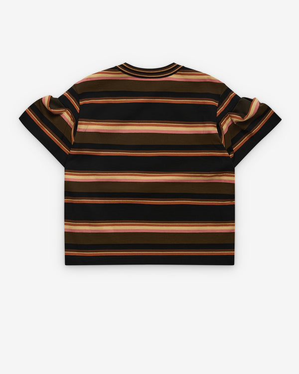 sacai - Women's Horizontal Stripe T-Shirt - (Brown)