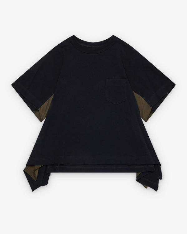 Sacai  - Women's Satin Jersey T-Shirt - (Navy/Khaki)