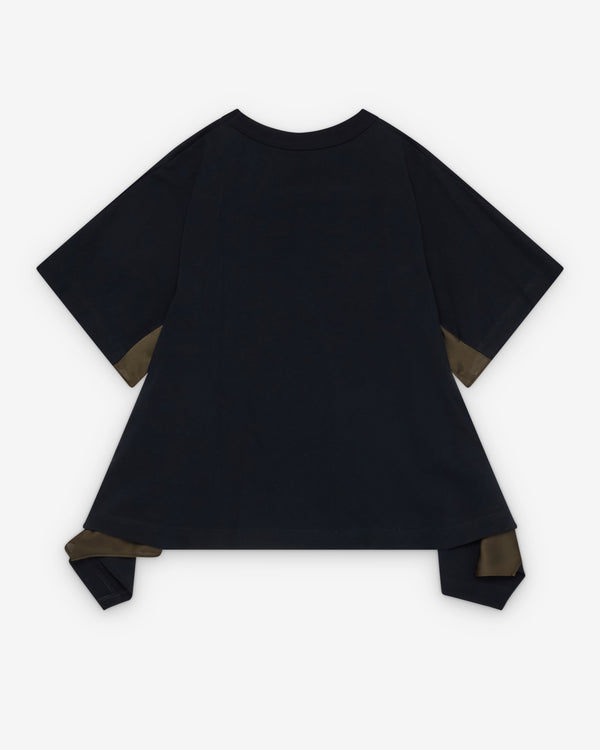 Sacai  - Women's Satin Jersey T-Shirt - (Navy/Khaki)