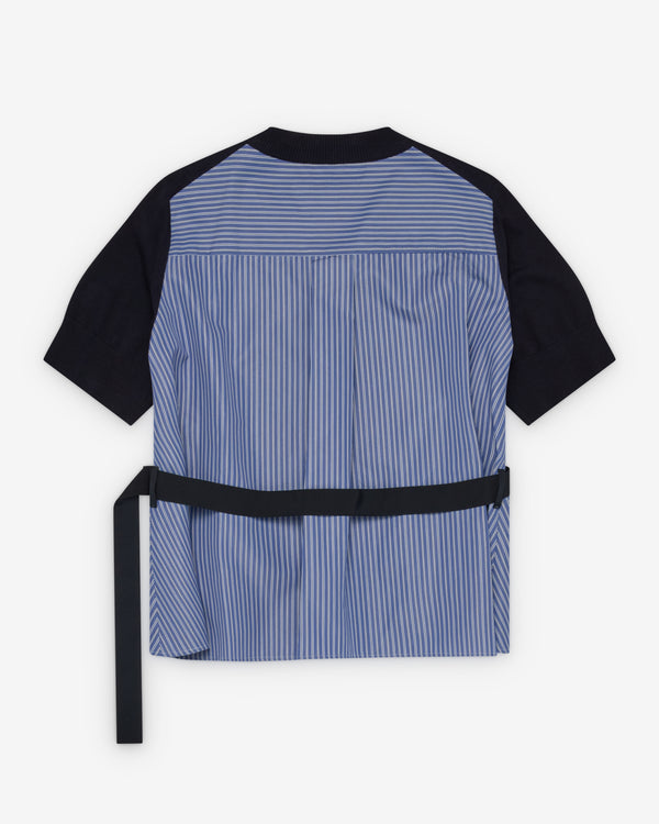 Sacai  - Women's Poplin Knit Pullover - (Blue/Black)