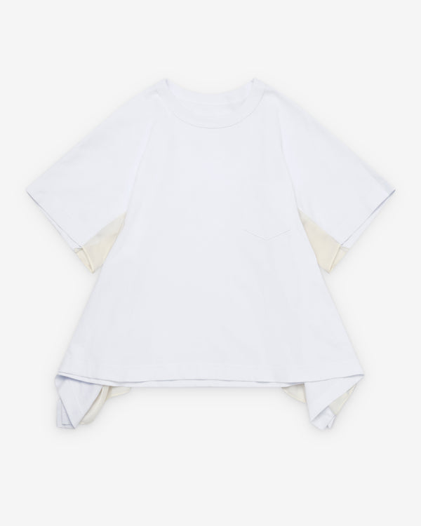 Sacai  - Women's Jersey T-Shirt - (White/Cream)