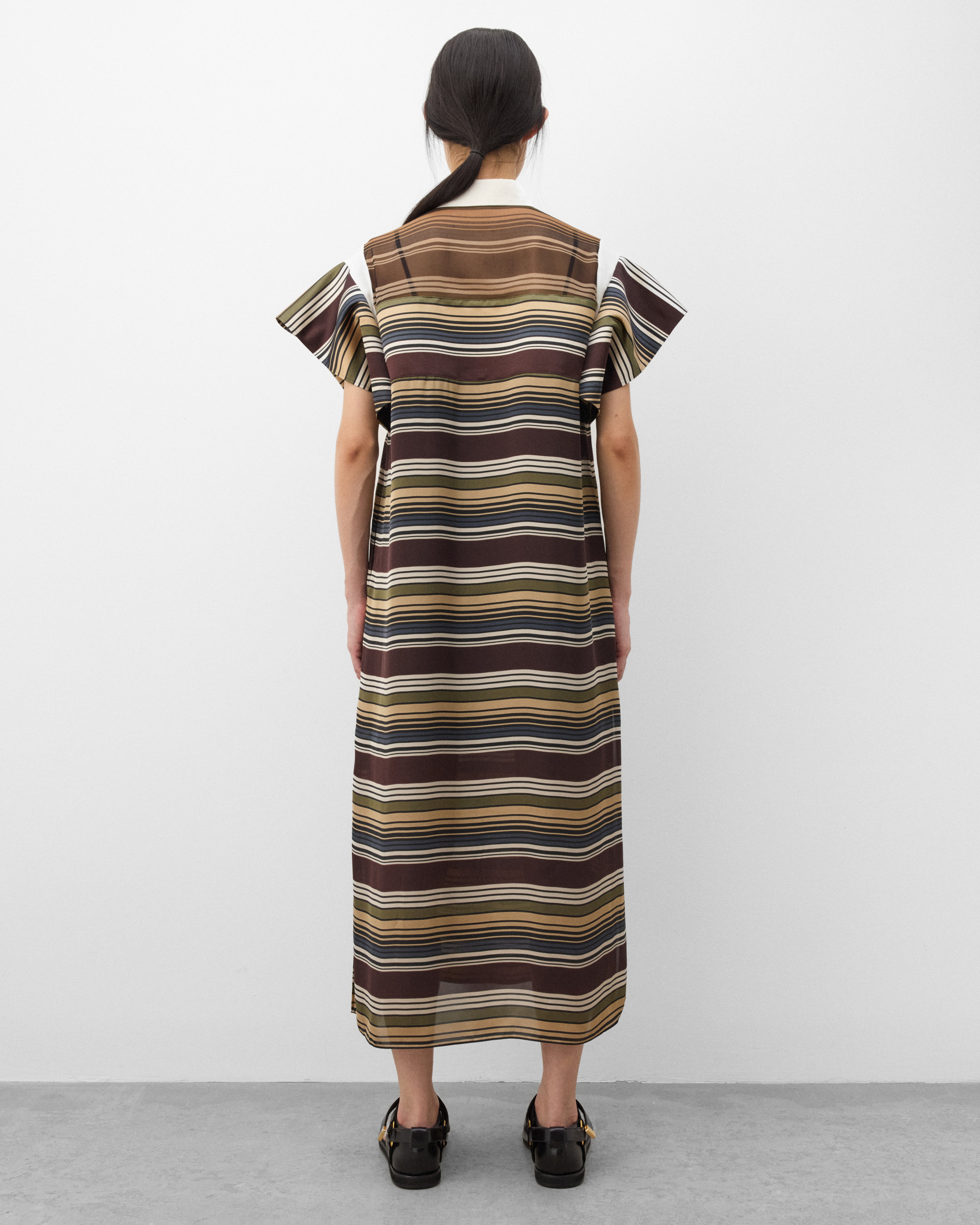 Sacai : Women's Horizontal Stripe Dress (Stripe/Multi) | Dover