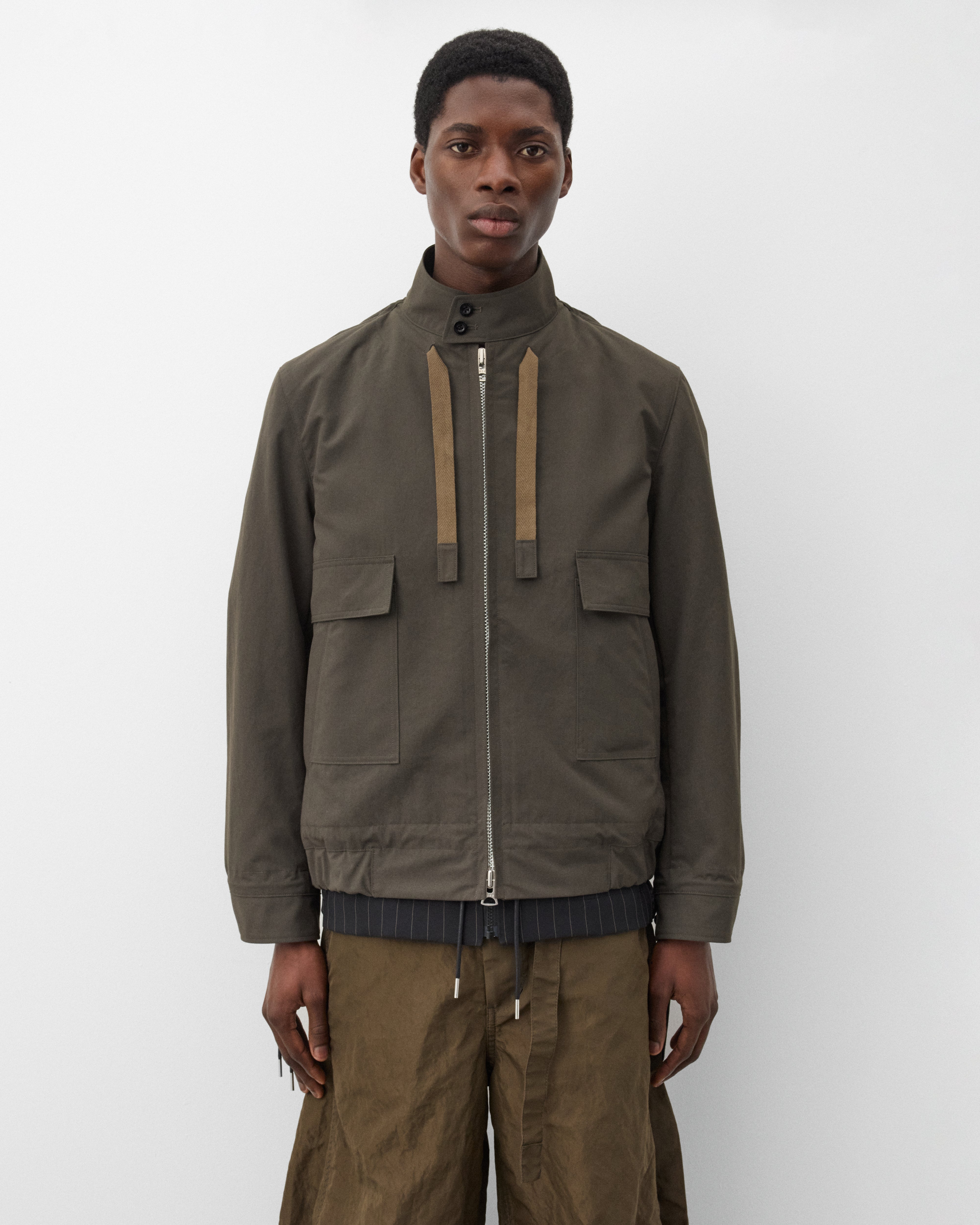 Sacai : Men's Weathercloth Blouson (Olive Green) | Dover Street