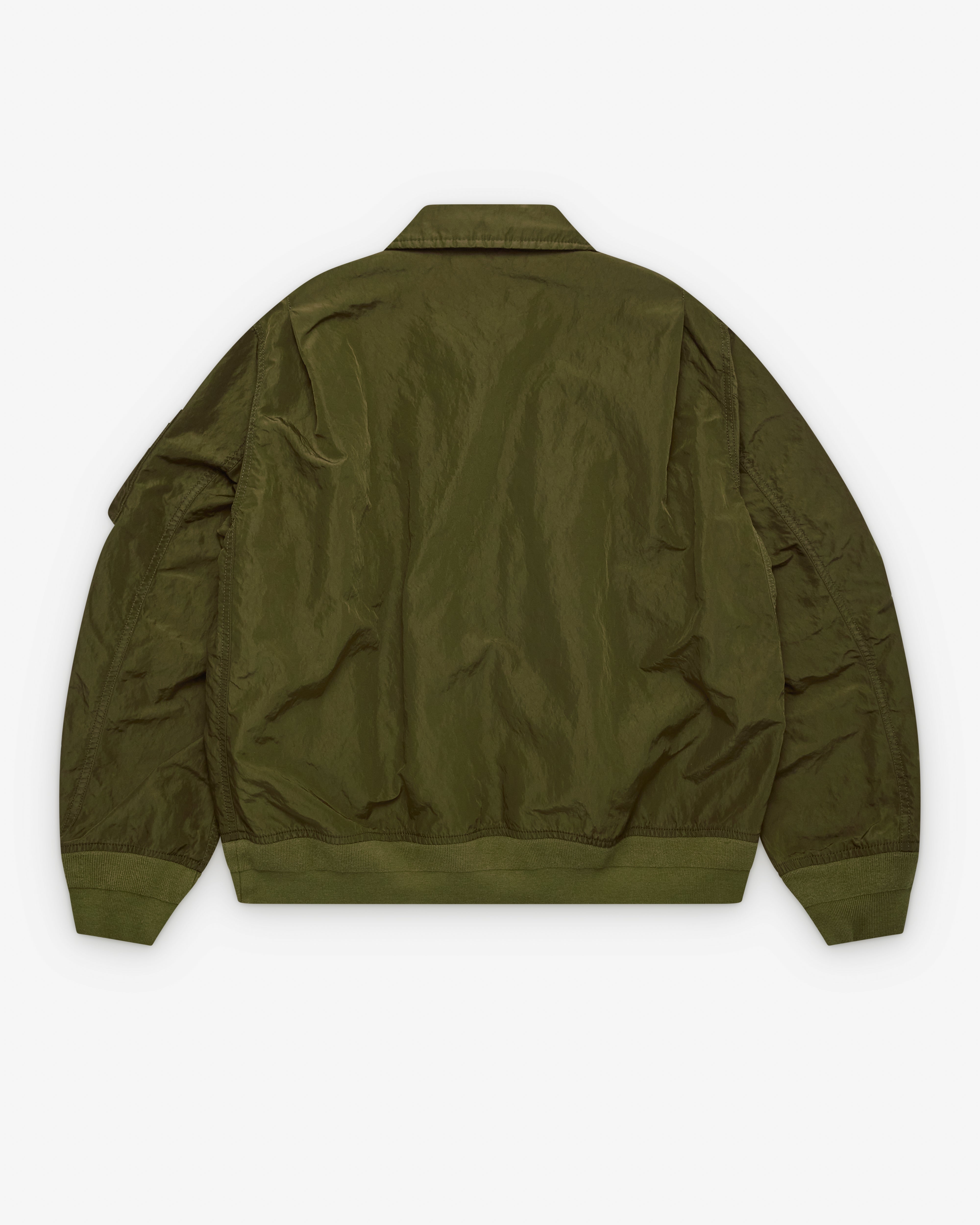 sacai: Men's Treated Nylon Twill Blouson (Khaki) | Dover Street