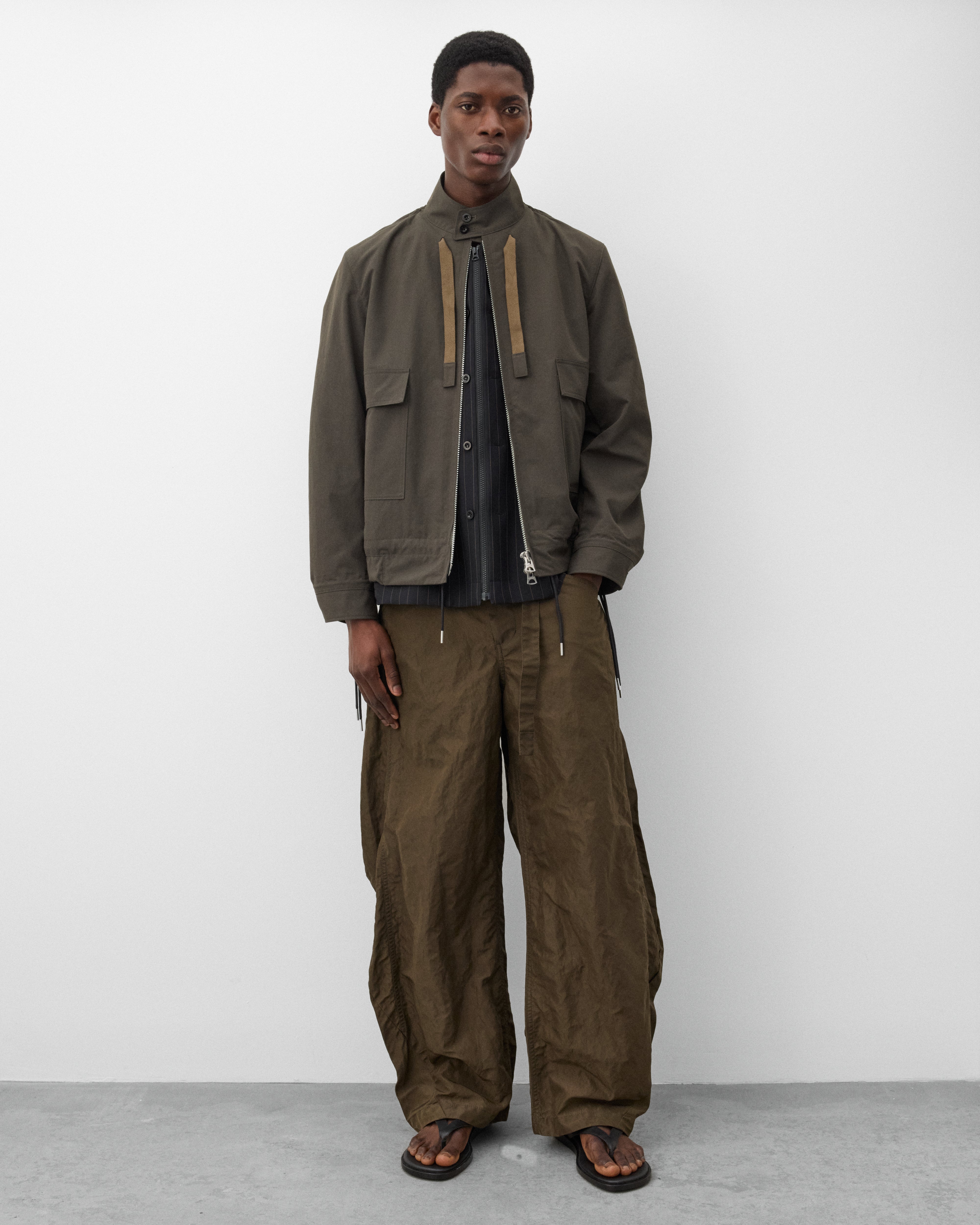 Sacai : Men's Weathercloth Blouson (Olive Green) | Dover Street