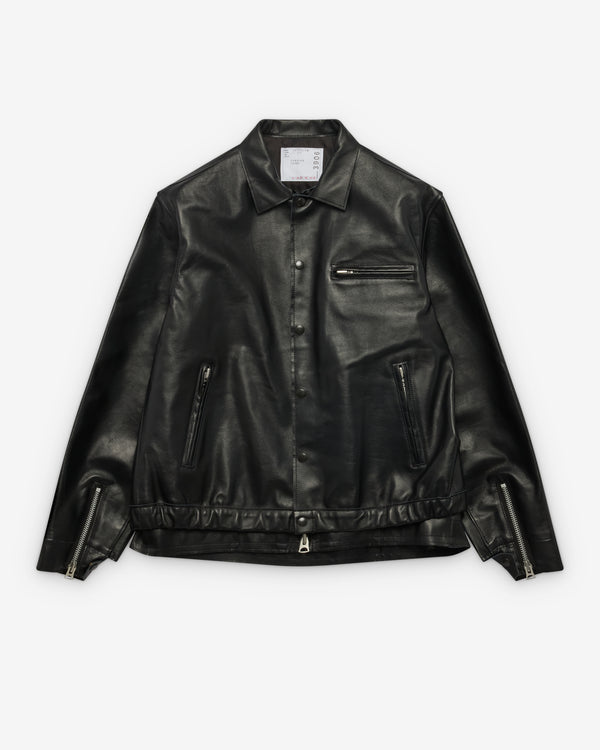 Sacai  - Men's Leather Blouson - (Black)