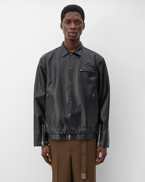 Sacai  - Men's Leather Blouson - (Black)