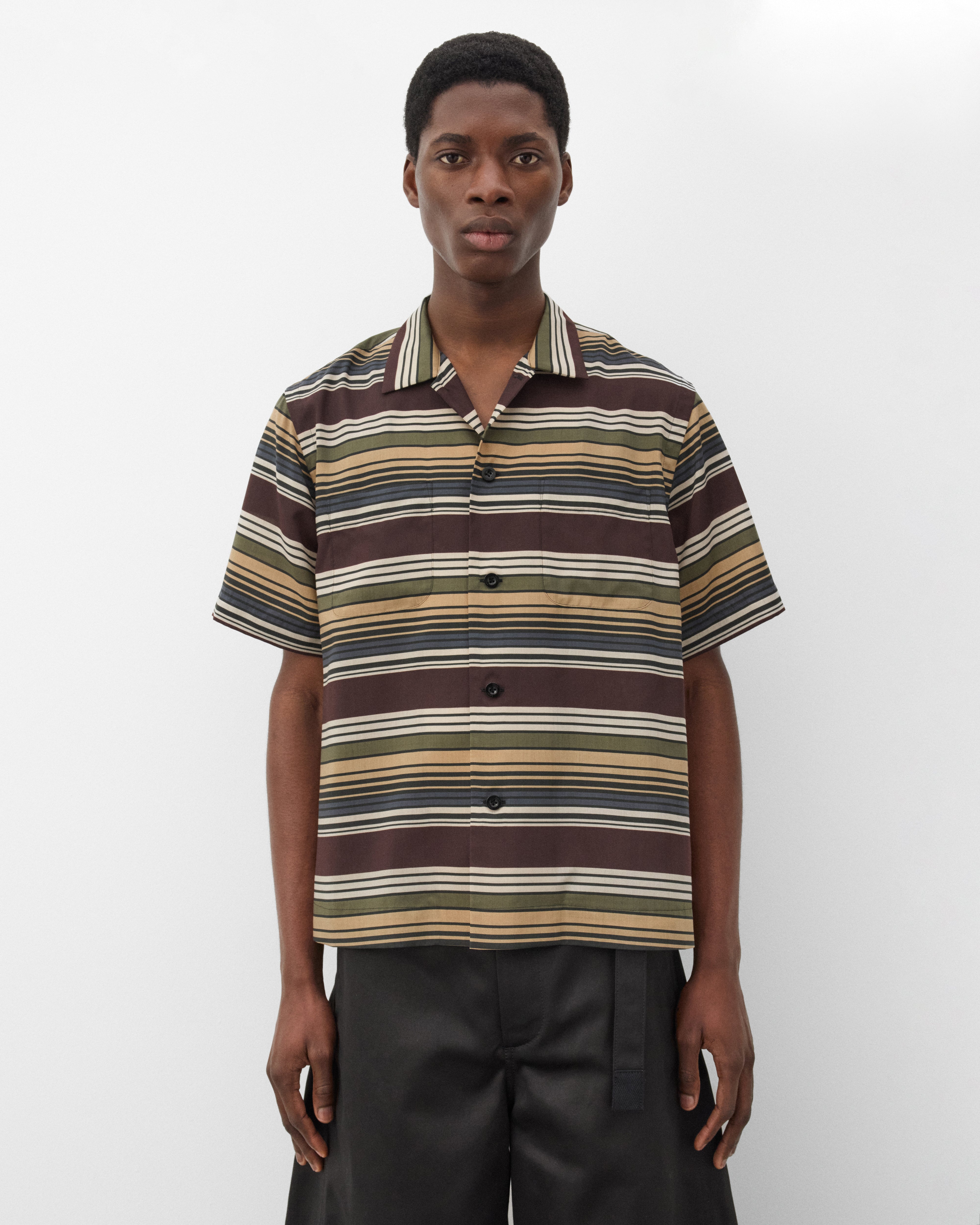 Sacai : Men's Horizontal Stripe Shirt (Multi) | Dover Street