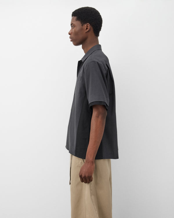 sacai - Men's Denim Panelled Shirt - (Black/Grey)