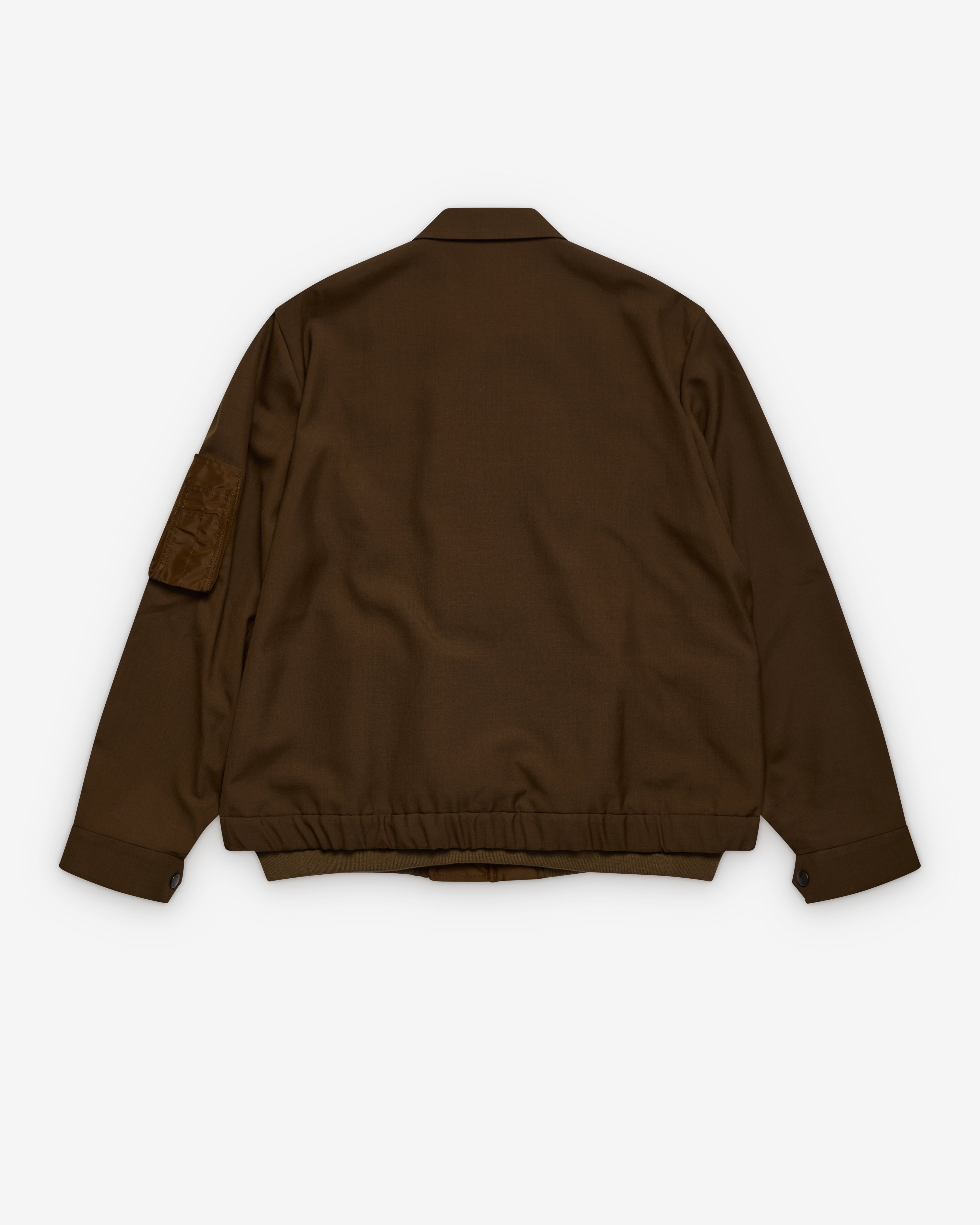sacai: Men's Nylon Twill Blouson (Brown) | Dover Street Market London