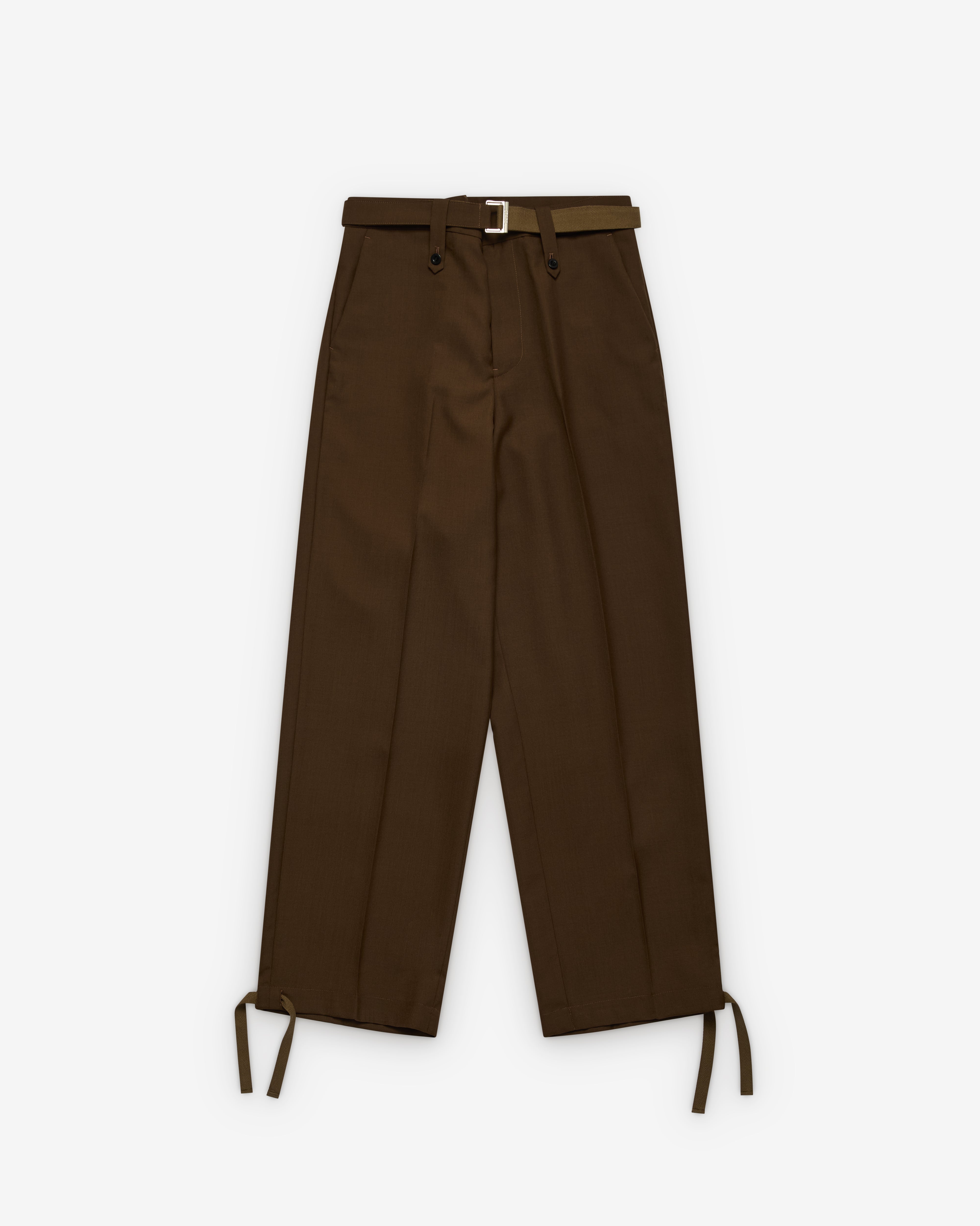 sacai: Men's Suiting Pants (Brown) | DSML E-SHOP