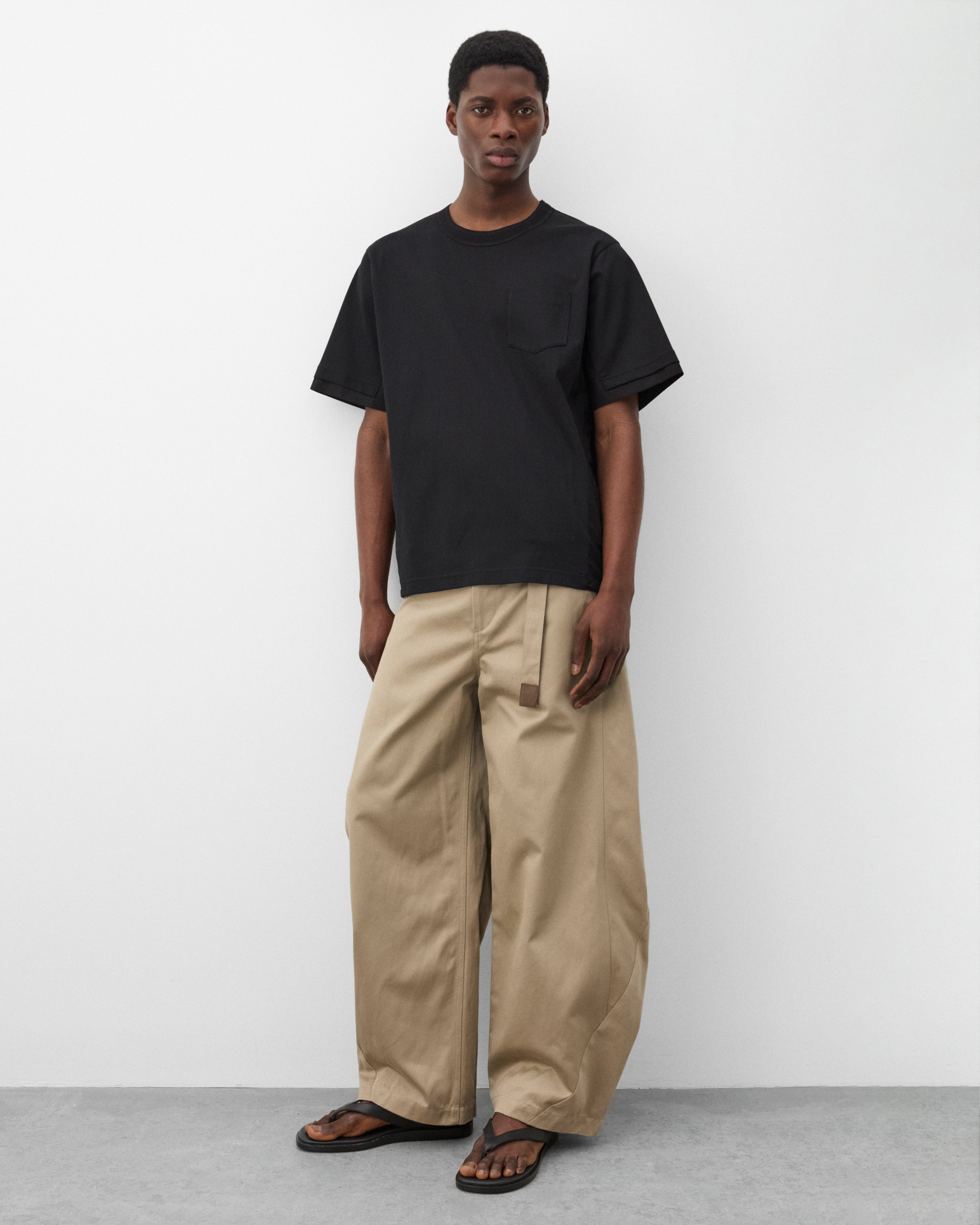 Sacai: Men's Cotton Typewriter Cotton Jersey (Black) | Dover