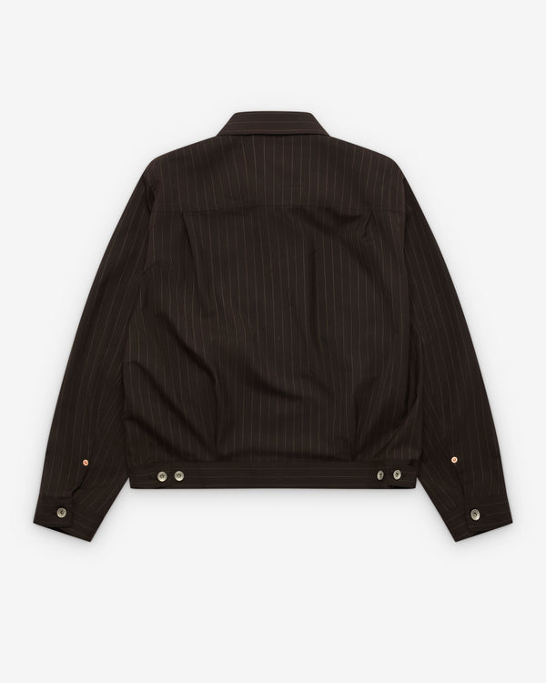 Sacai  - Men's Chalk Stripe Jacket - (Brown Stripe)