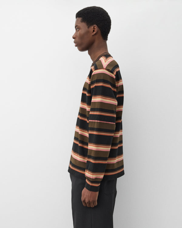 Sacai - Men's Horizontal Stripe L/S T-Shirt - (Brown Multi)
