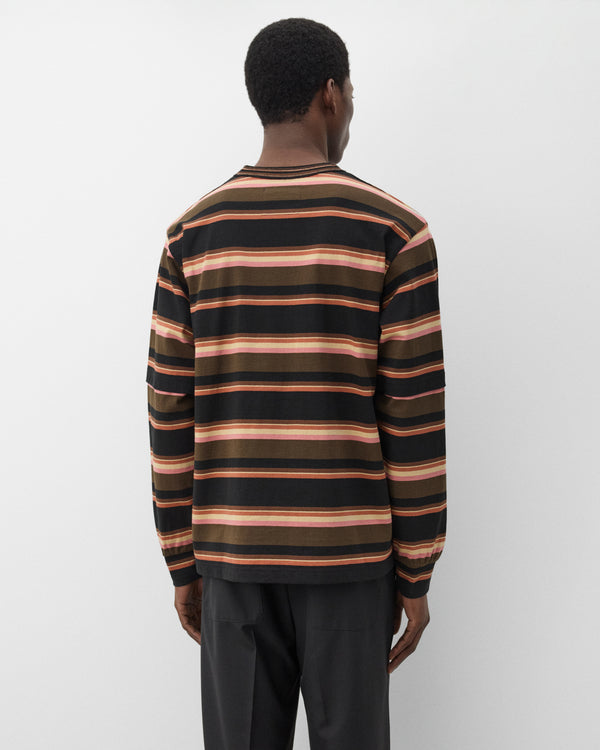 Sacai - Men's Horizontal Stripe L/S T-Shirt - (Brown Multi)