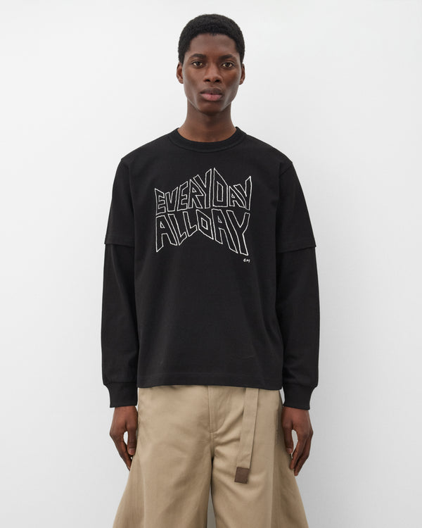 sacai - Men's Geoff Sacai Print Long Sleeve T-Shirt - (Black)