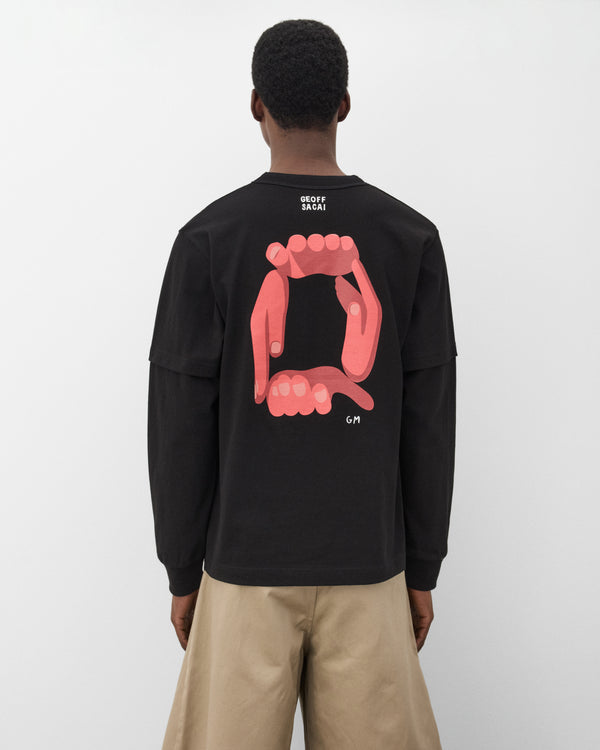 sacai - Men's Geoff Sacai Print Long Sleeve T-Shirt - (Black)
