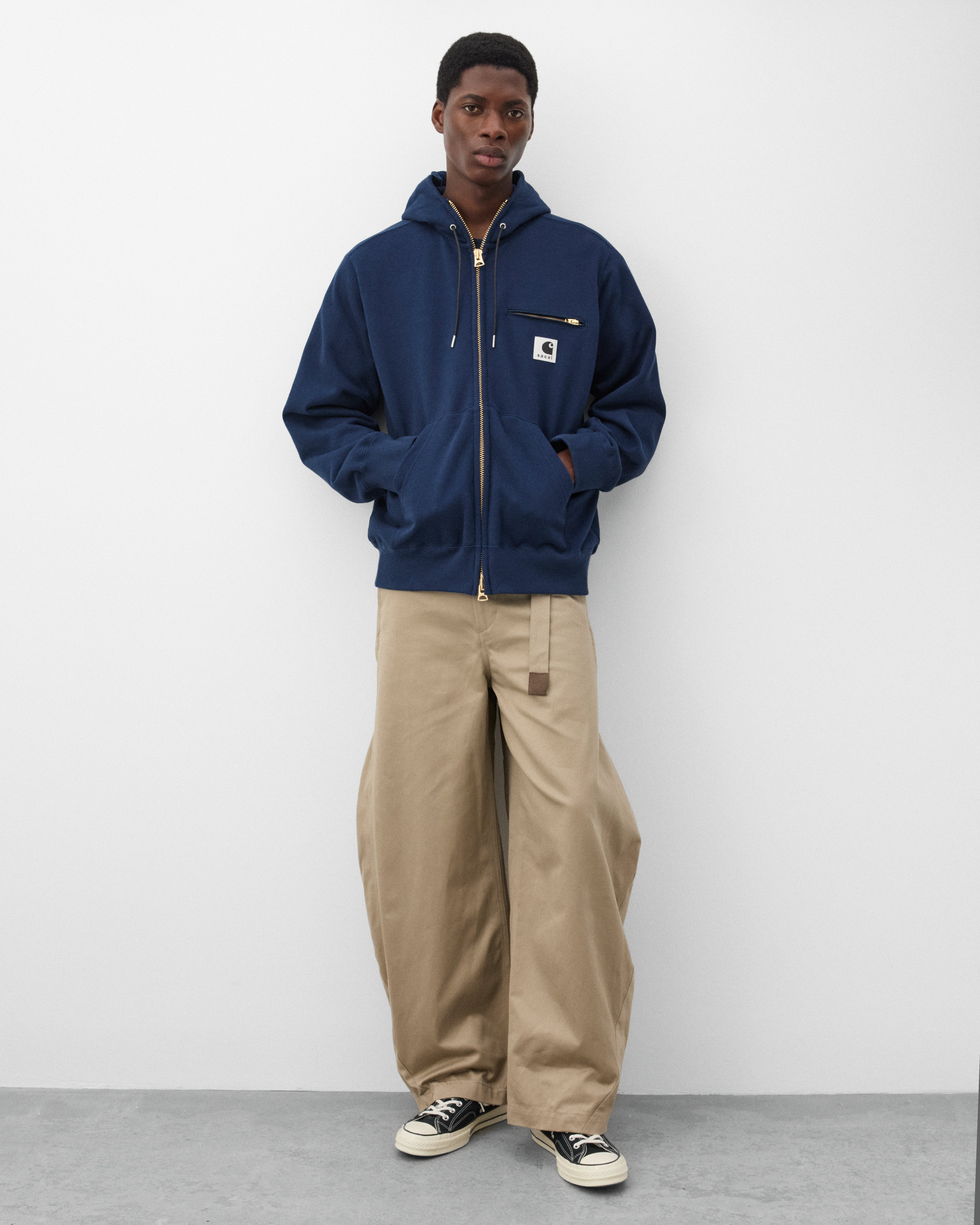 Sacai: Men's Carhartt WIP Cotton Jersey Hoodie (Navy) | Dover