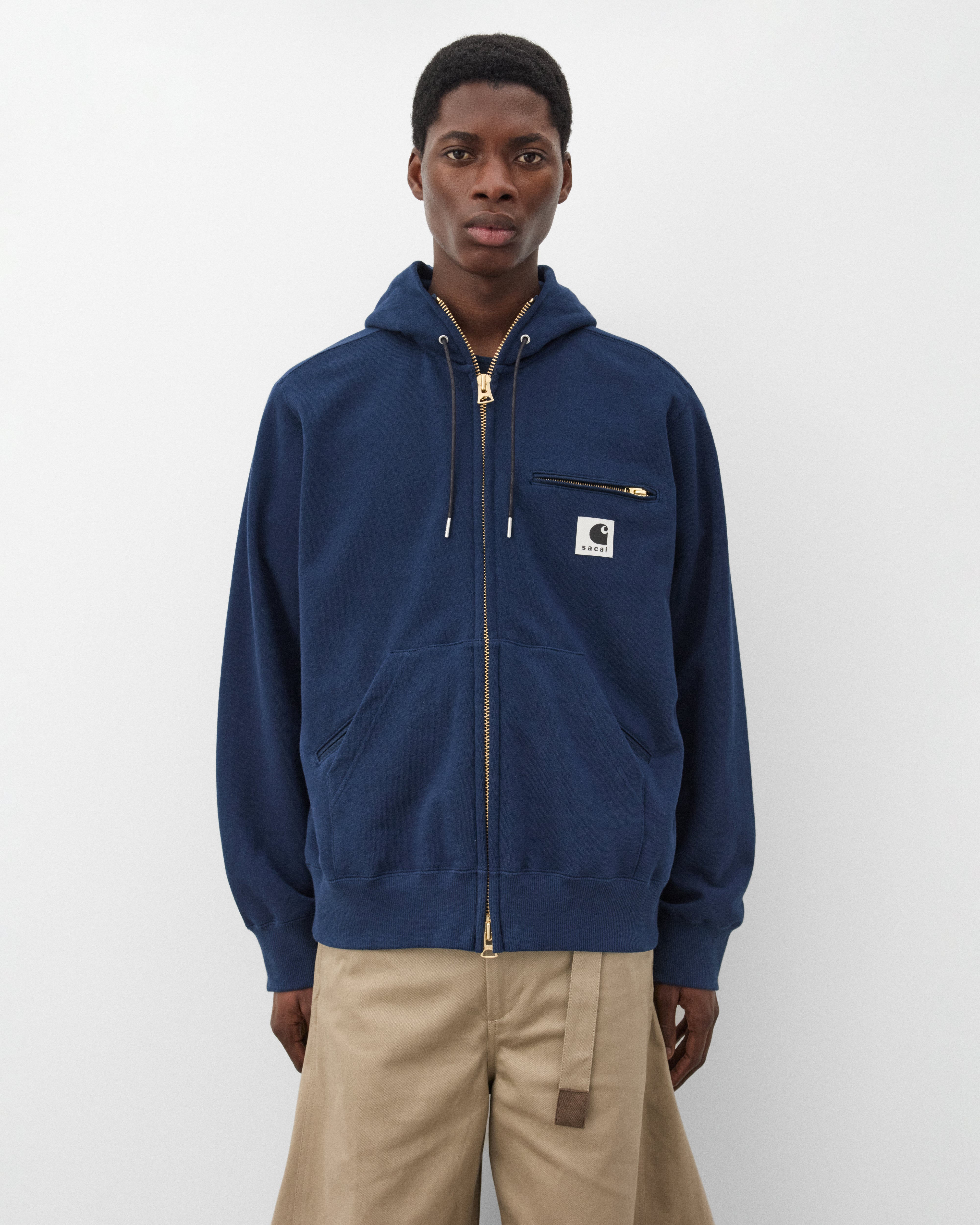 sacai sweat jersey hoodie zip パーカー サカイ Sacai: Men's Carhartt WIP Cotton Jersey Hoodie (Navy) | Dover