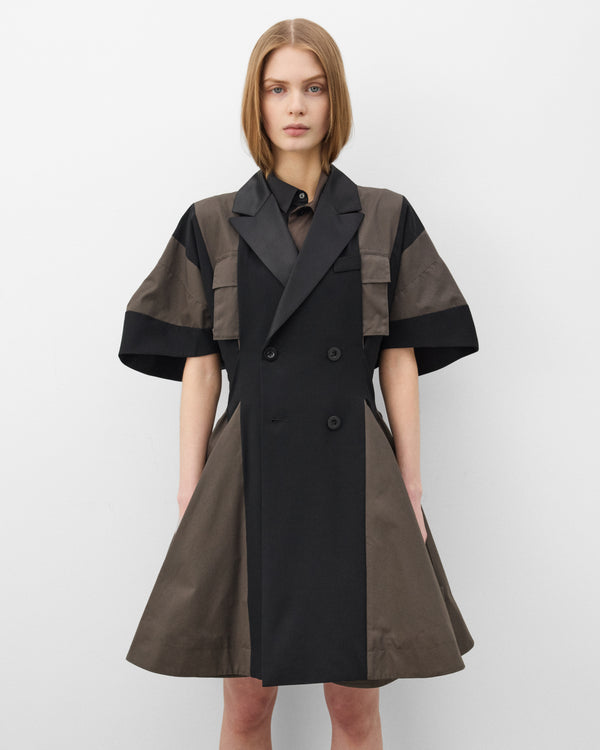 Sacai - Women's Wool Suiting Dress - (Navy/Green)