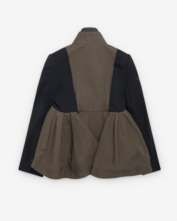 Sacai - Women's Wool Suiting Jacket - (Olive/Black)