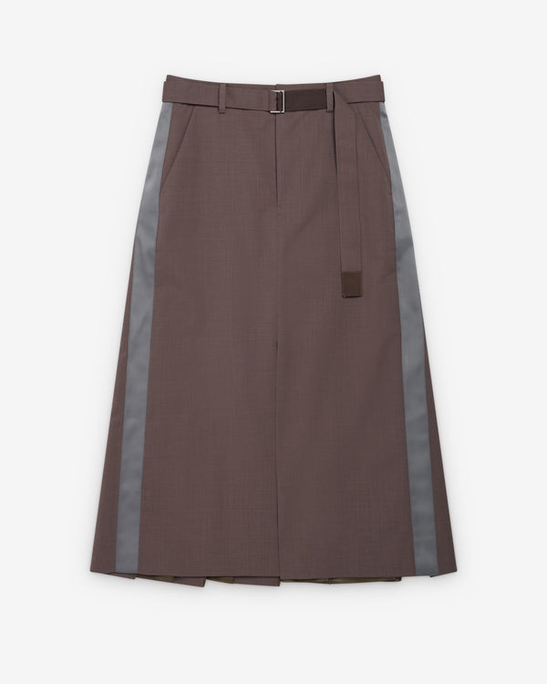 Sacai - Women's Wool Suiting Skirt - (Taupe/Grey)