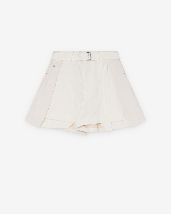 Sacai  - Women's Wool Suiting X Denim Shorts - (Black/Blue)