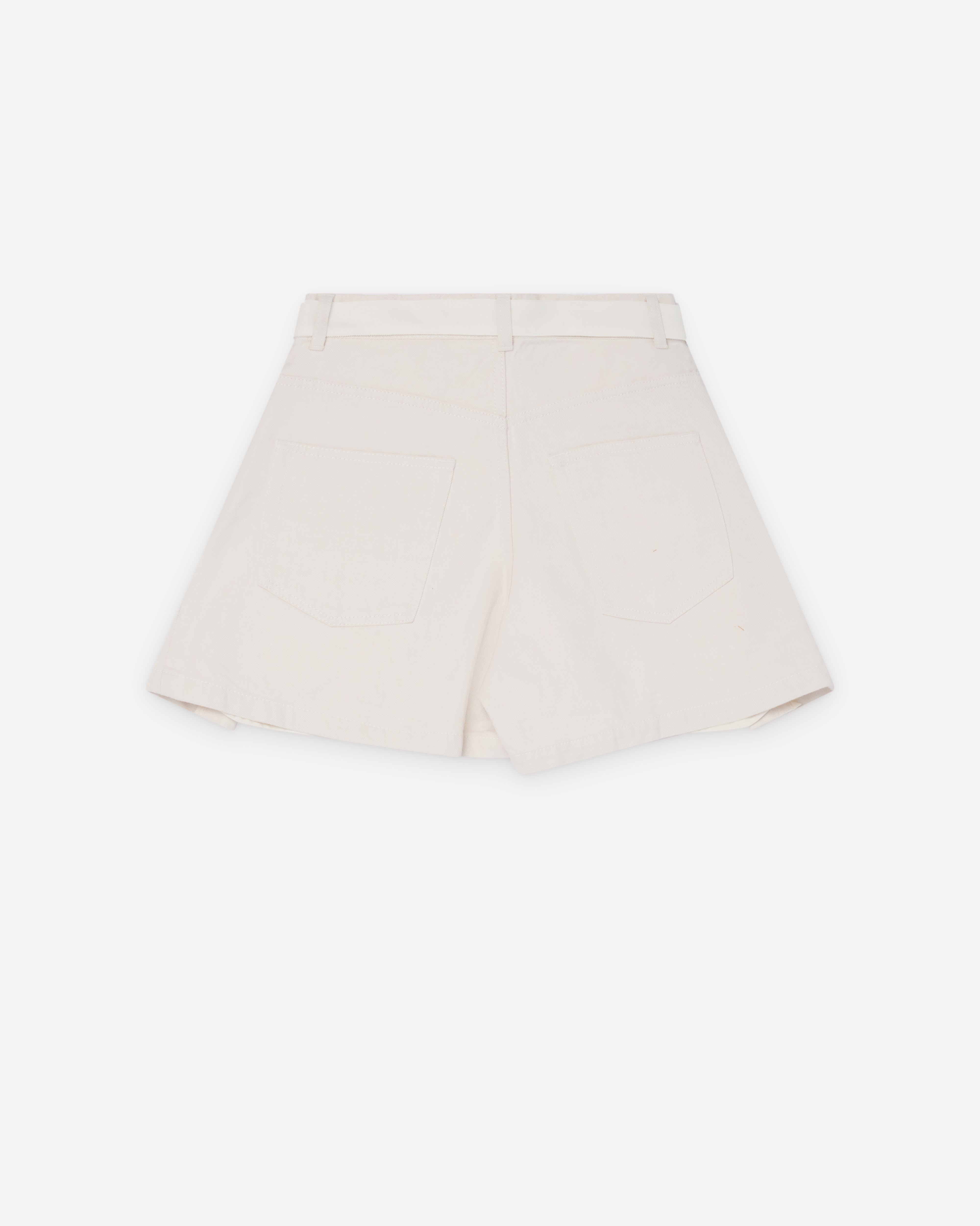 Sacai : Women's Wool Suiting X Denim Shorts (Black/Blue) | Dover