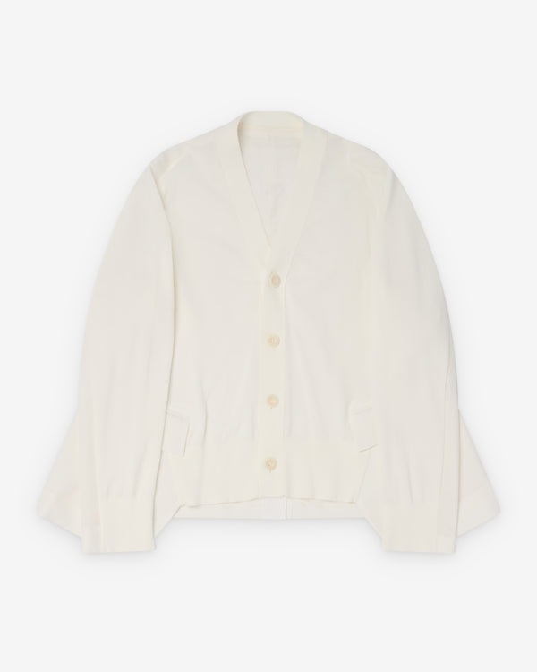 Sacai  - Women's Wool Suiting X Cotton Knit Cardigan - (White)