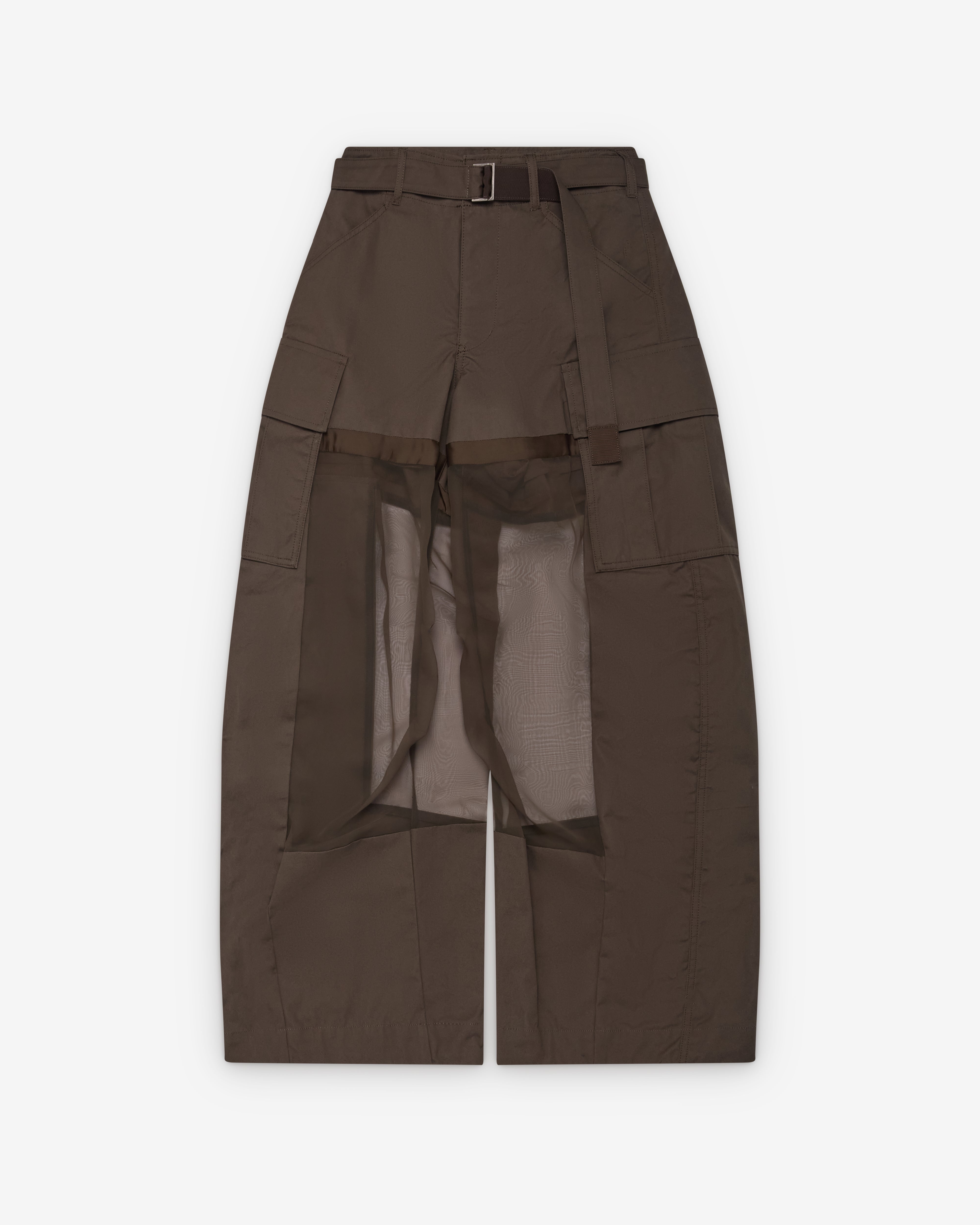 Sacai: Women's Cotton Coating Pants (Khaki) | Dover Street Market