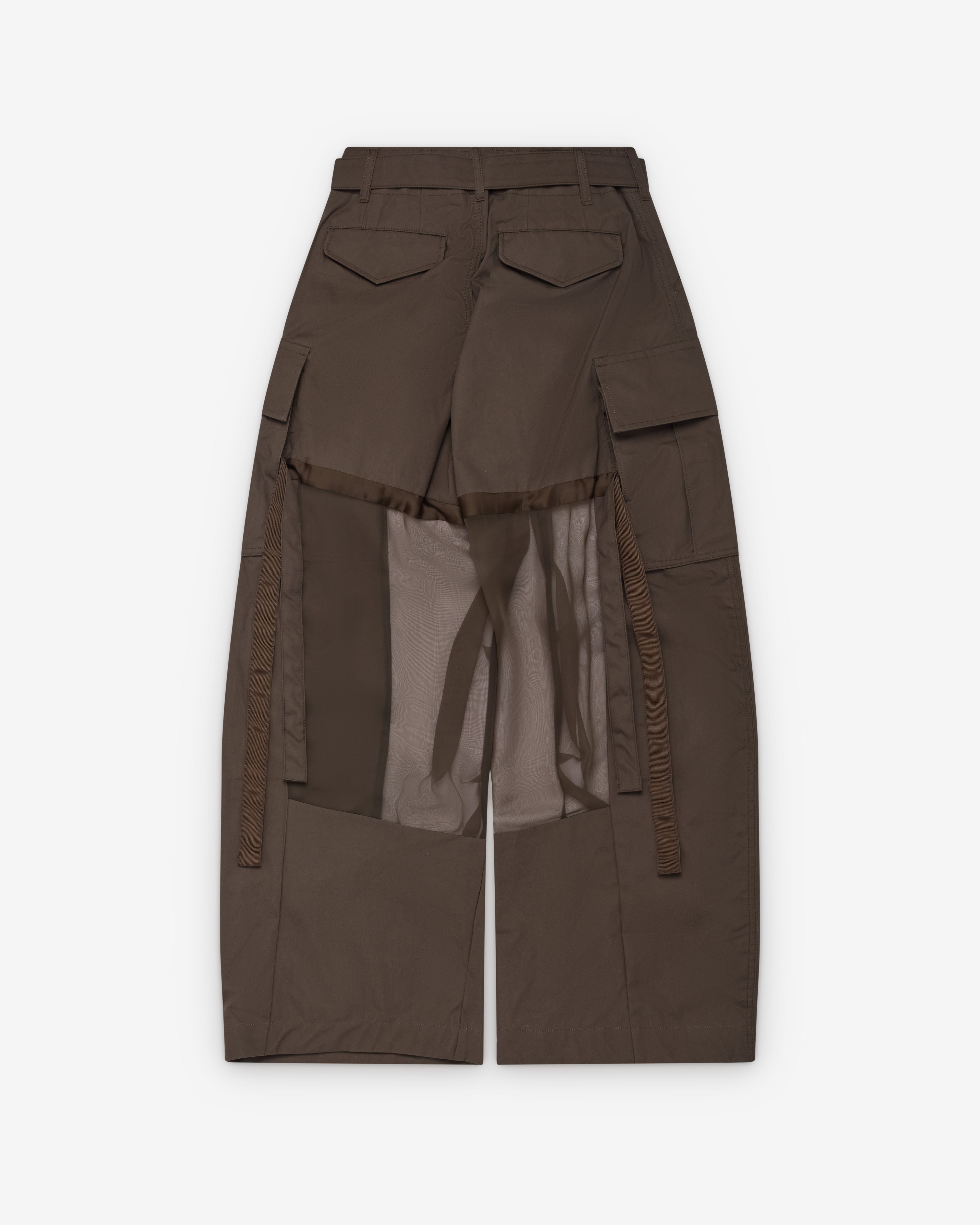 Sacai: Women's Cotton Coating Pants (Khaki) | Dover Street Market