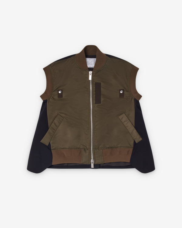 Sacai  - Women's Nylon Twill Suiting Vest - (Khaki/Navy)