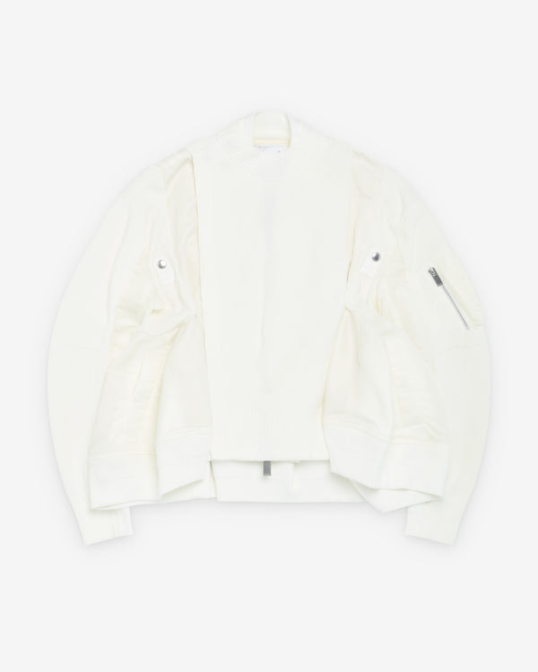 Sacai  - Women's Nylon Twill X Knit Blouson - (White)