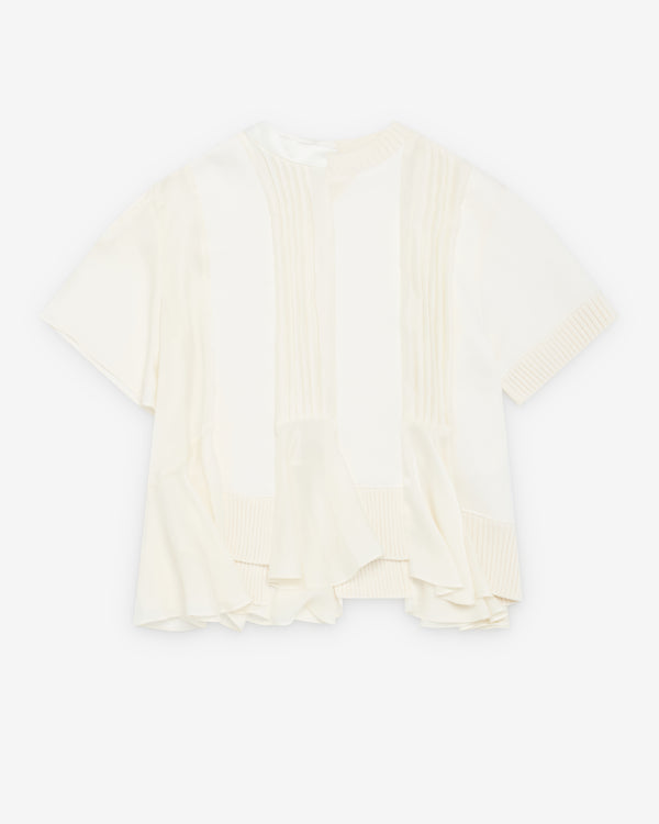 Sacai  - Women's Cotton Cashmere Knit Pullover - (White)