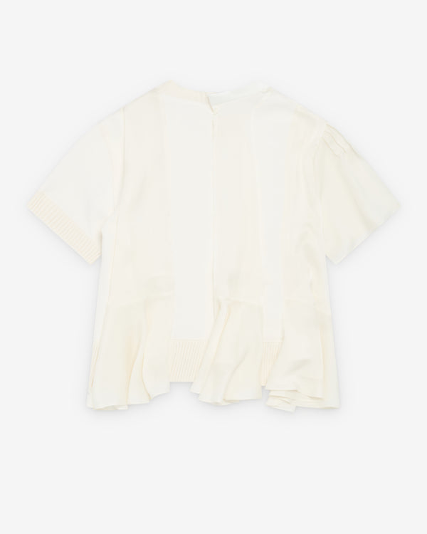 Sacai  - Women's Cotton Cashmere Knit Pullover - (White)