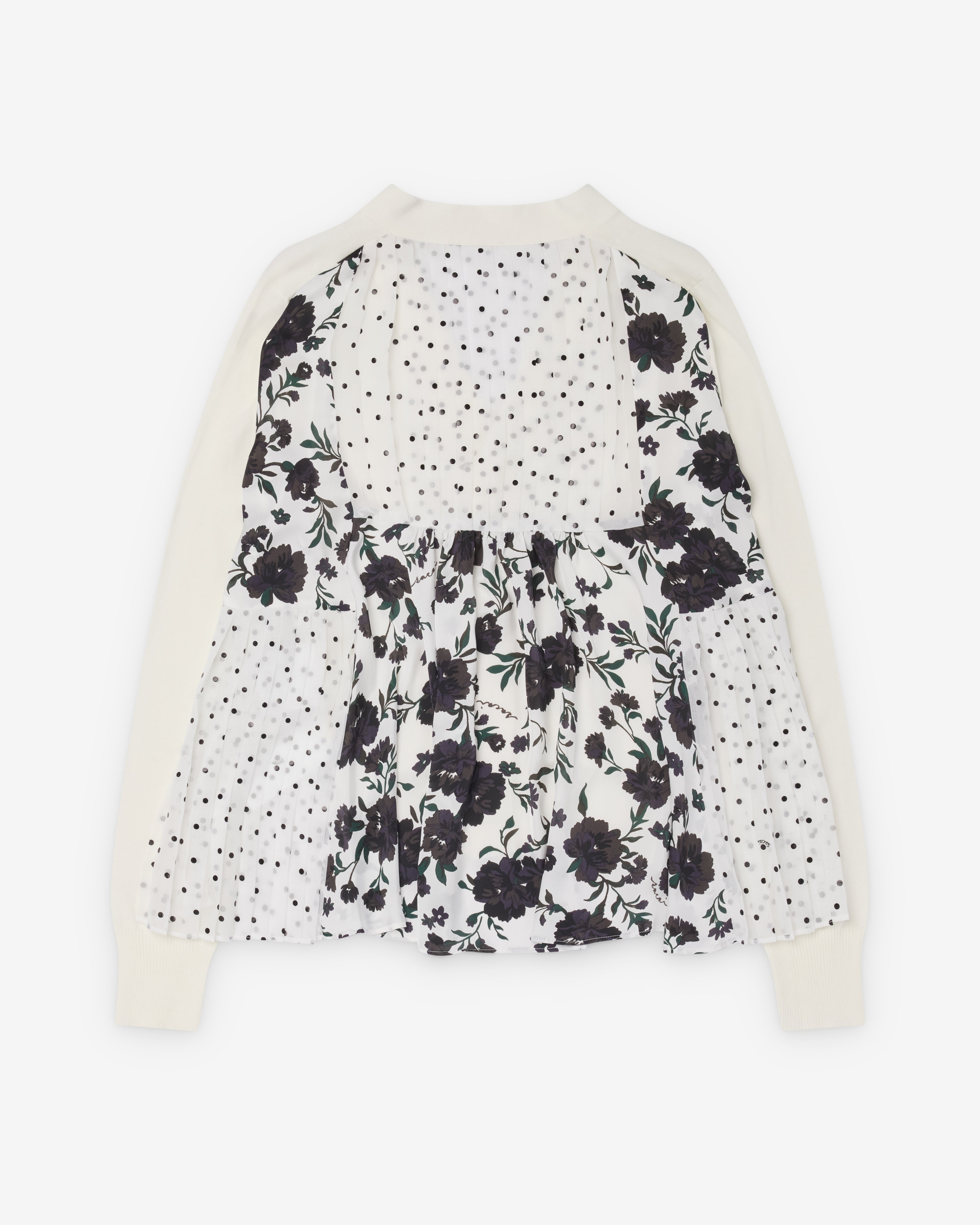 Sacai : Women's Pattern Mix Cardigan (White/Black) | Dover Street