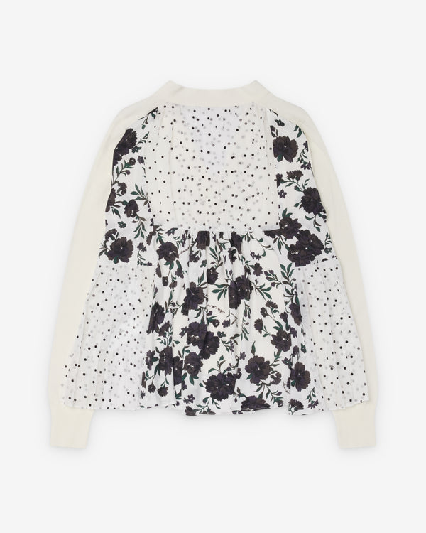 Sacai  - Women's Pattern Mix Cardigan - (White/Black)