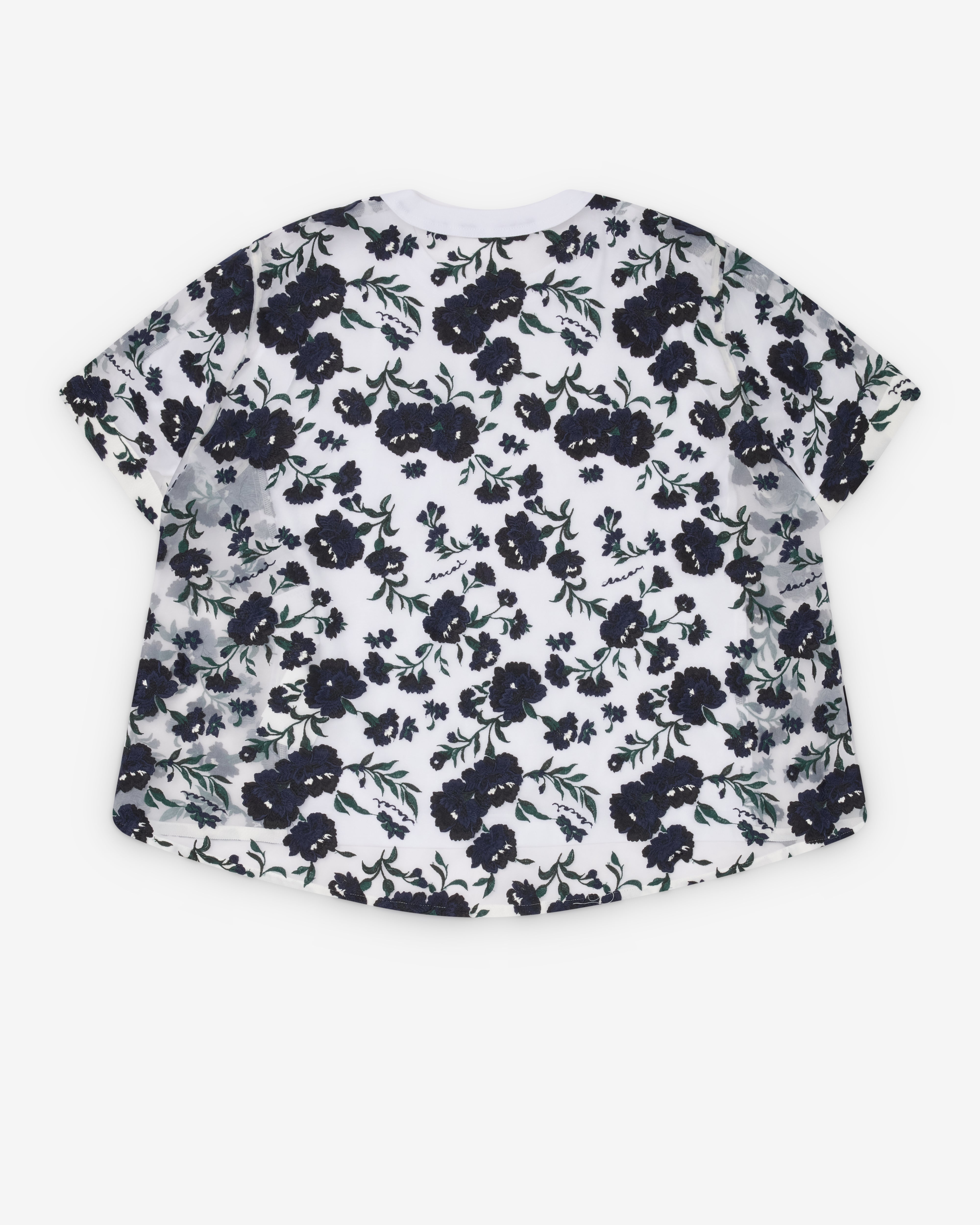 Sacai : Women's Floral T-Shirt (White/Black) | Dover Street Market