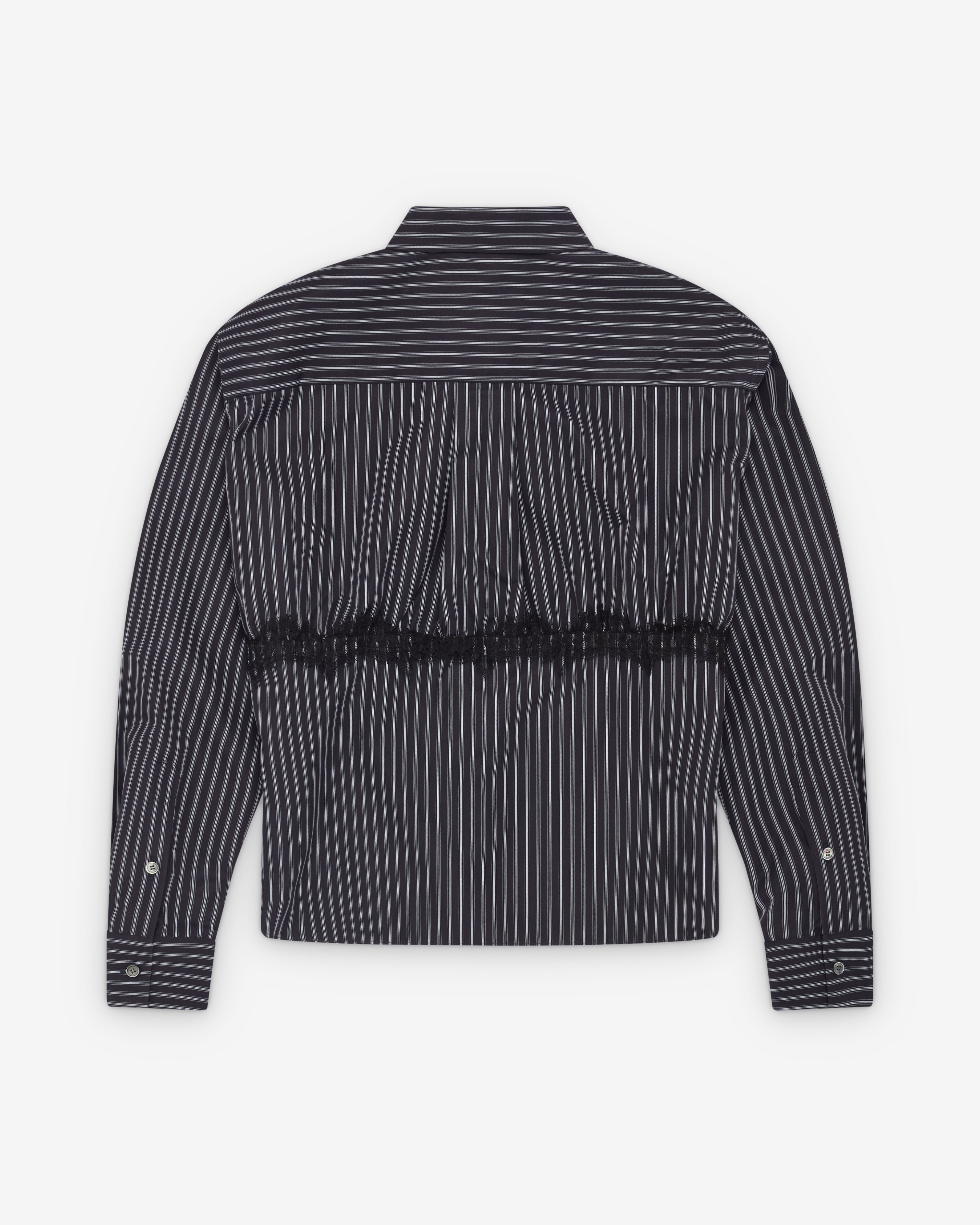Sacai: Women's Poplin Stripe Shirt (Black) | Dover Street Market