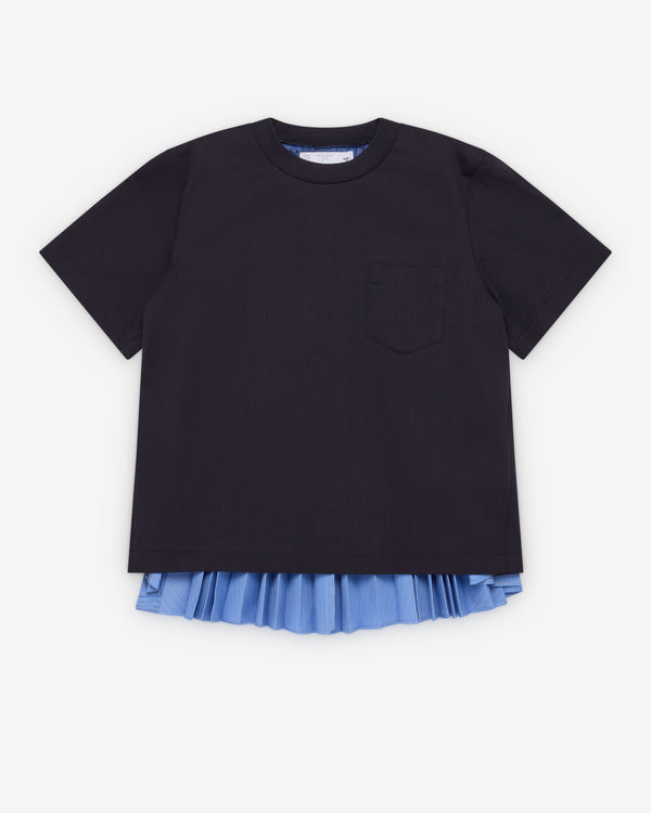 Sacai  - Women's Poplin X Cotton Jersey T-Shirt - (Black/Blue)
