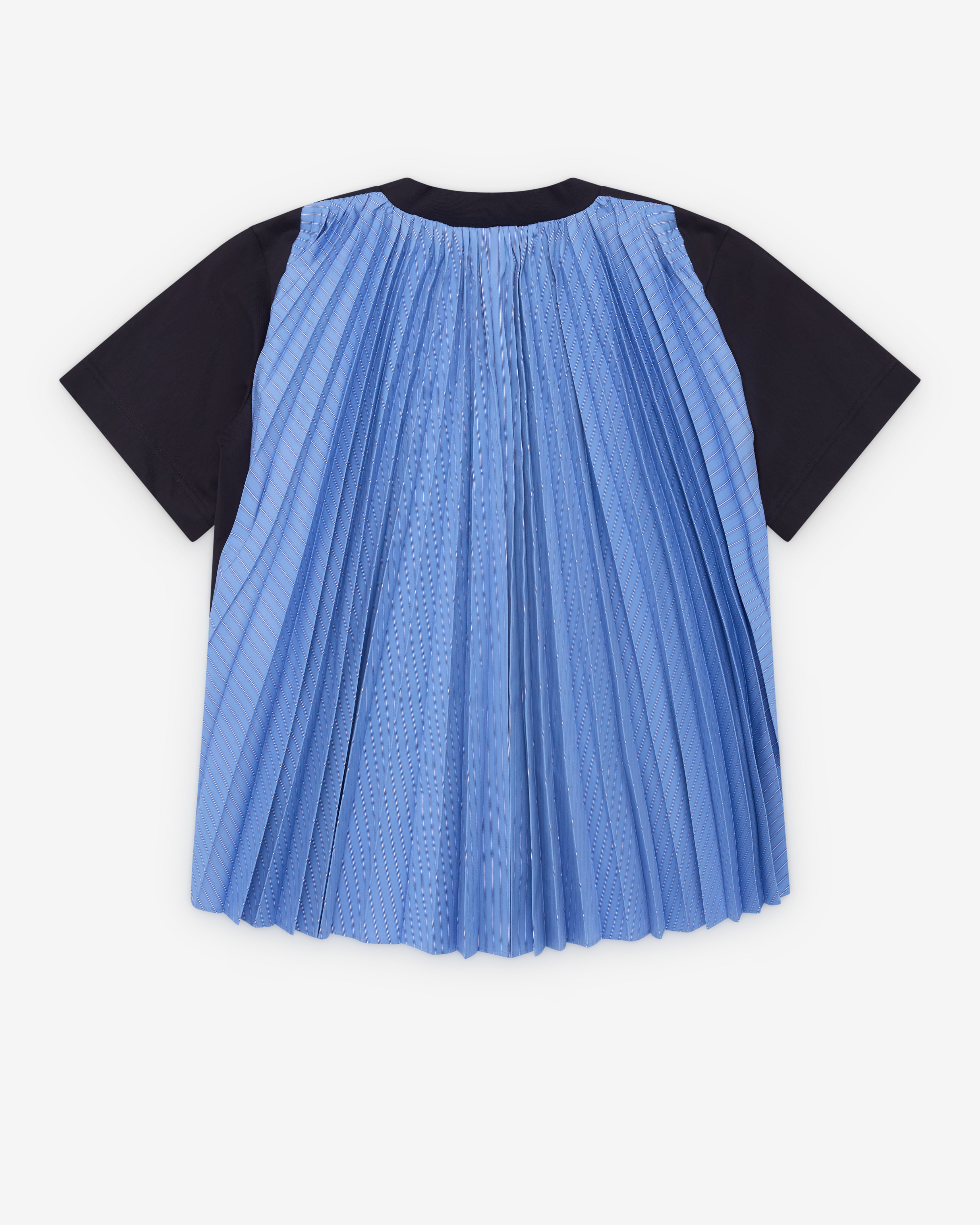 Sacai : Women's Poplin X Cotton Jersey T-Shirt (Black/Blue